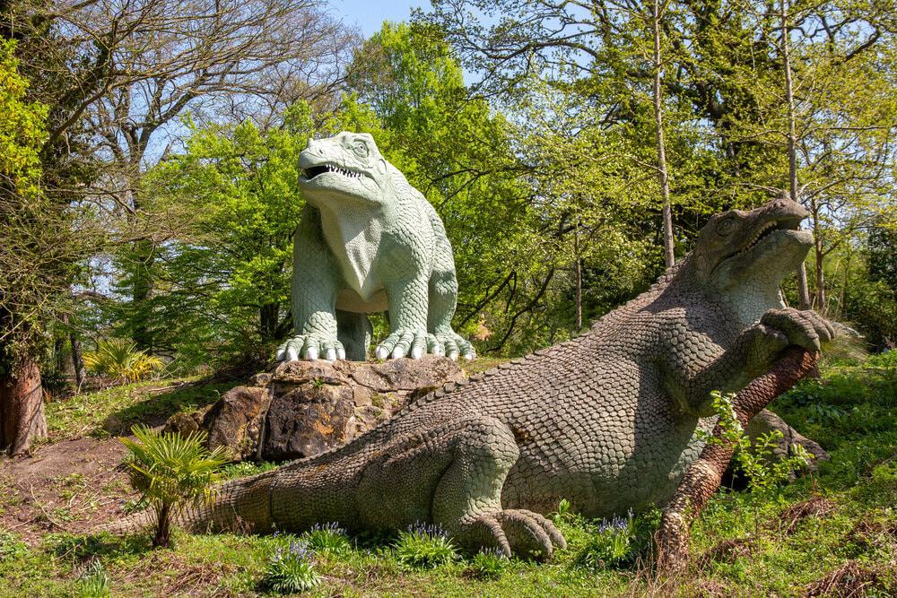 weird statues at the Crystal Palace