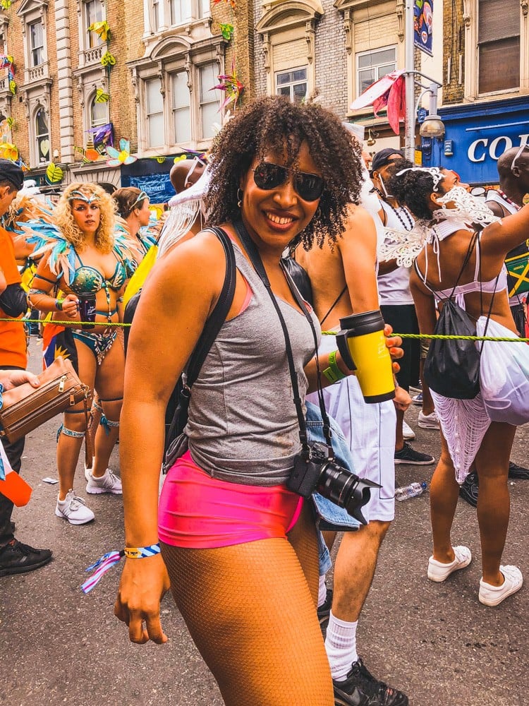Visit Notting Hill Carnival Donna-Kay enjoying the parade in the notting hill carnival postcode