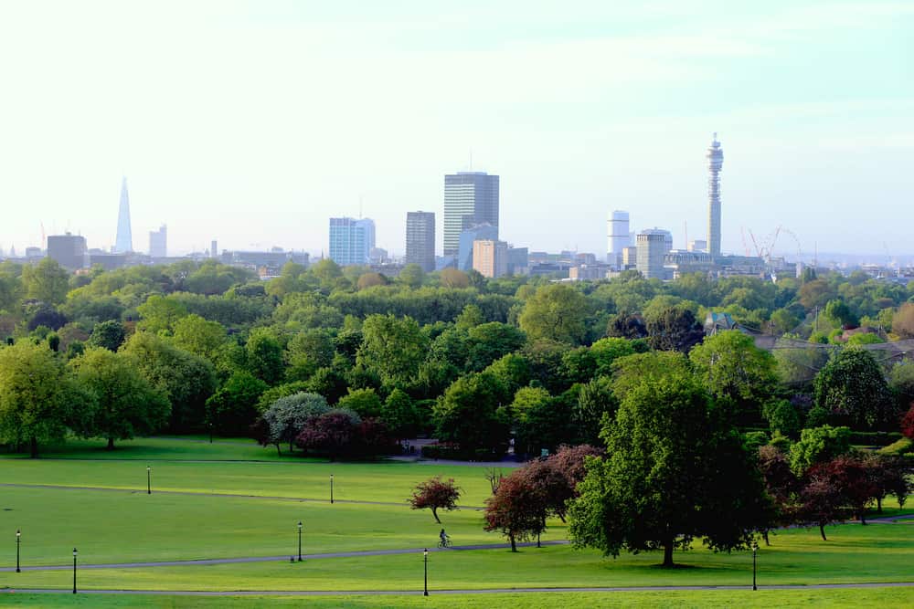 London cityscape from Primrose Hills park London cityscape from Primrose Hills park