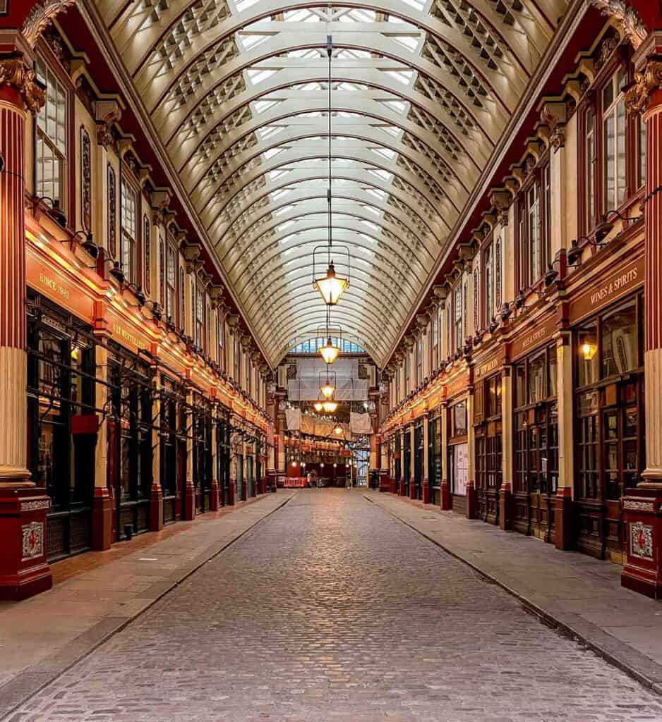 Leadenhall Market just after closing for the day