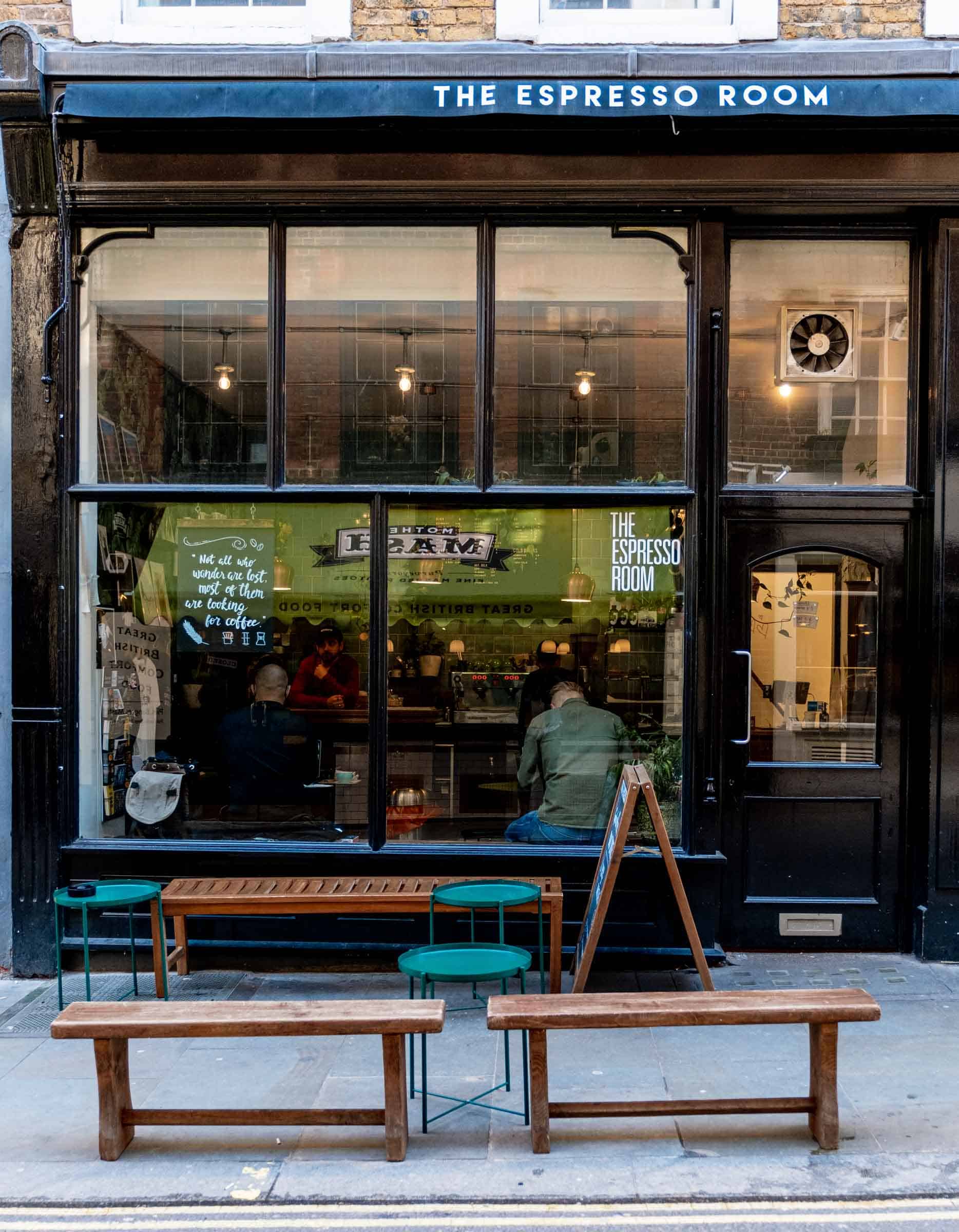 The Espresso Room The espresso room is a small coffee shop on the streets of Covent Garden