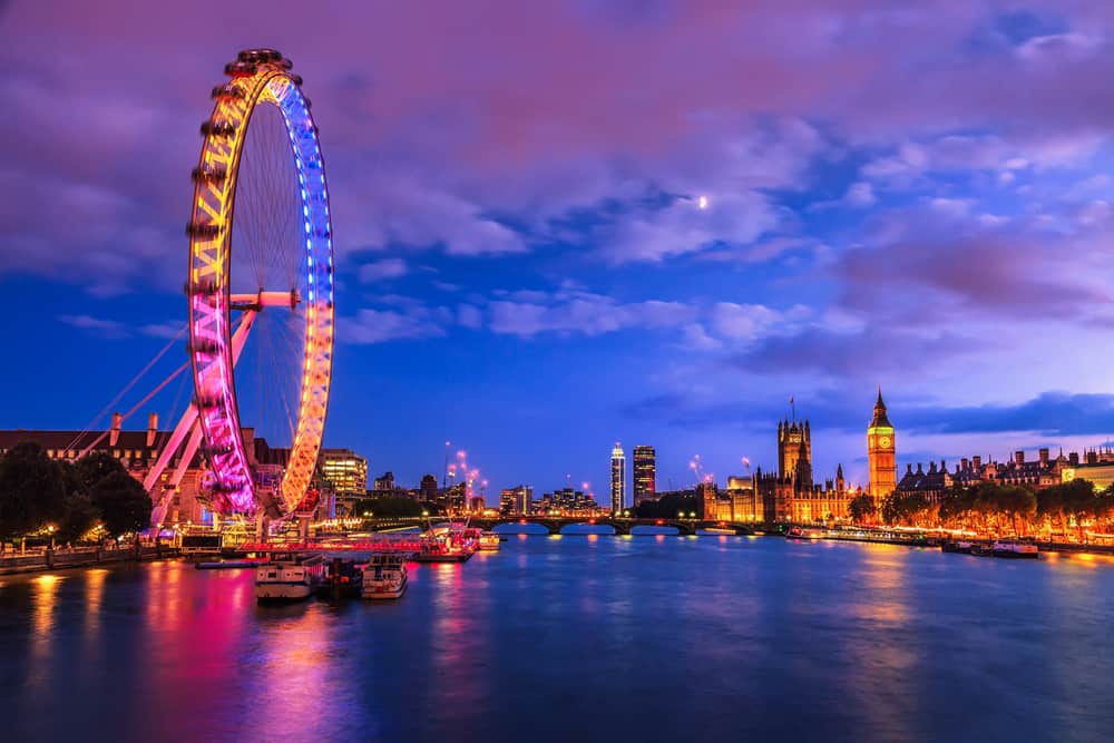 london eye at night