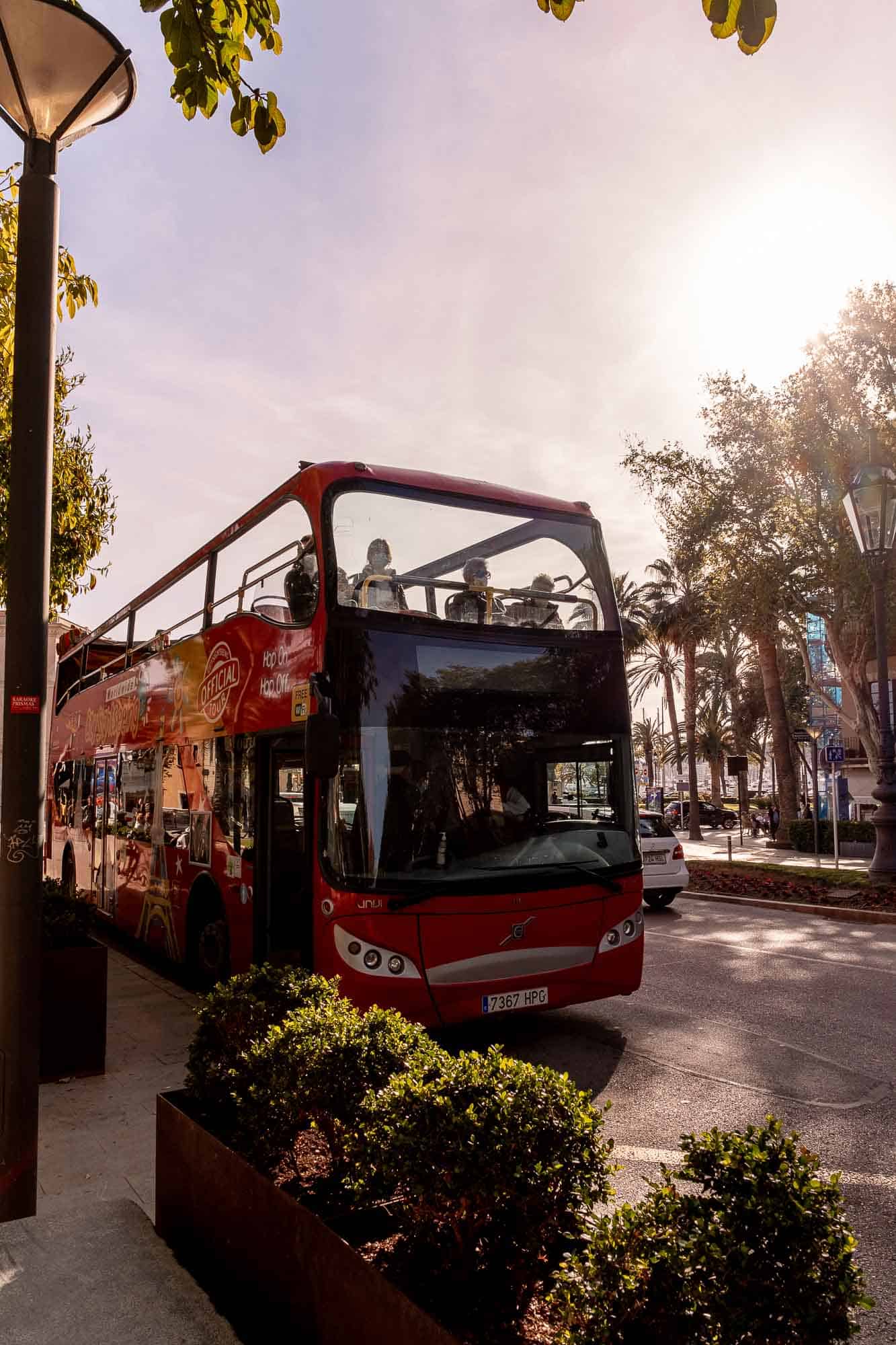 People on Sightseeing tour bus in Palma