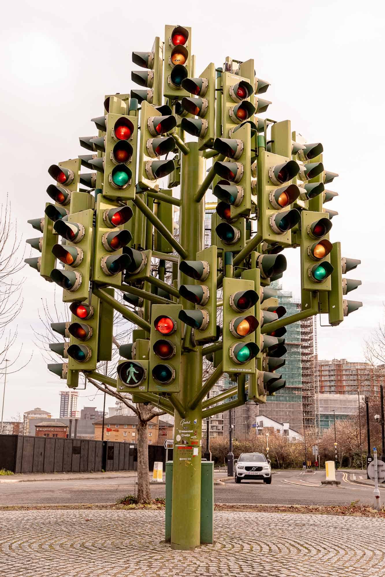 one of the weird things to do in London is see the traffic light tree