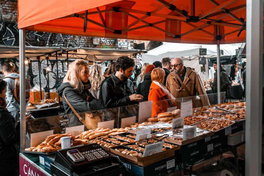 food market in East London