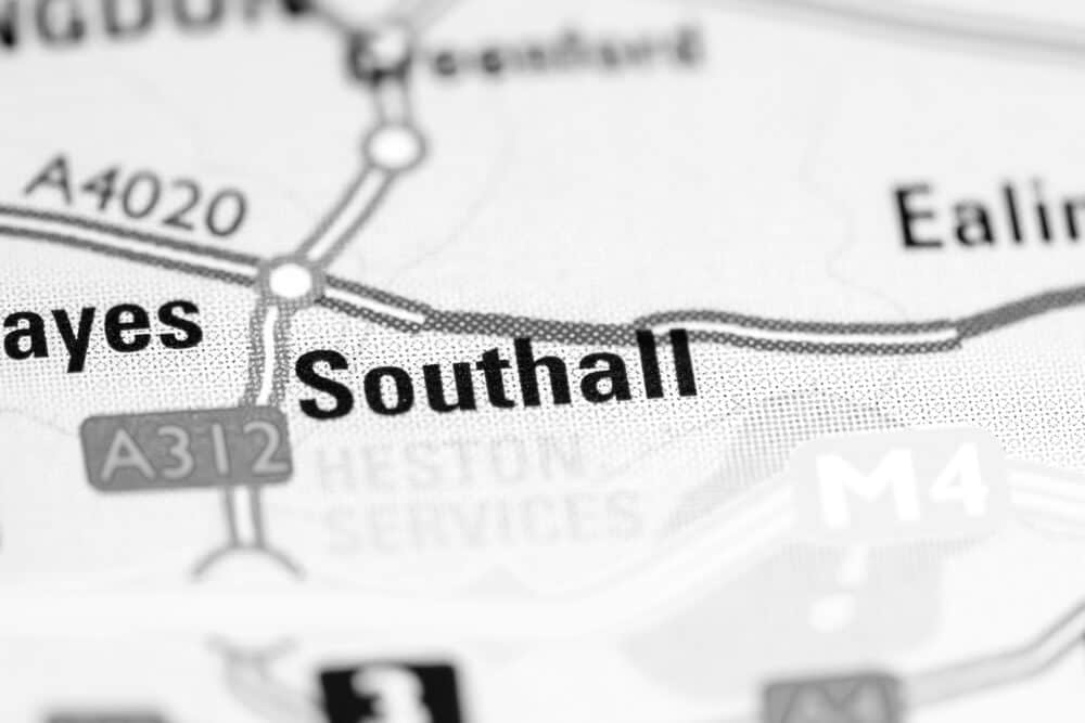 Southall United Kingdom on a map Southall United Kingdom on a map