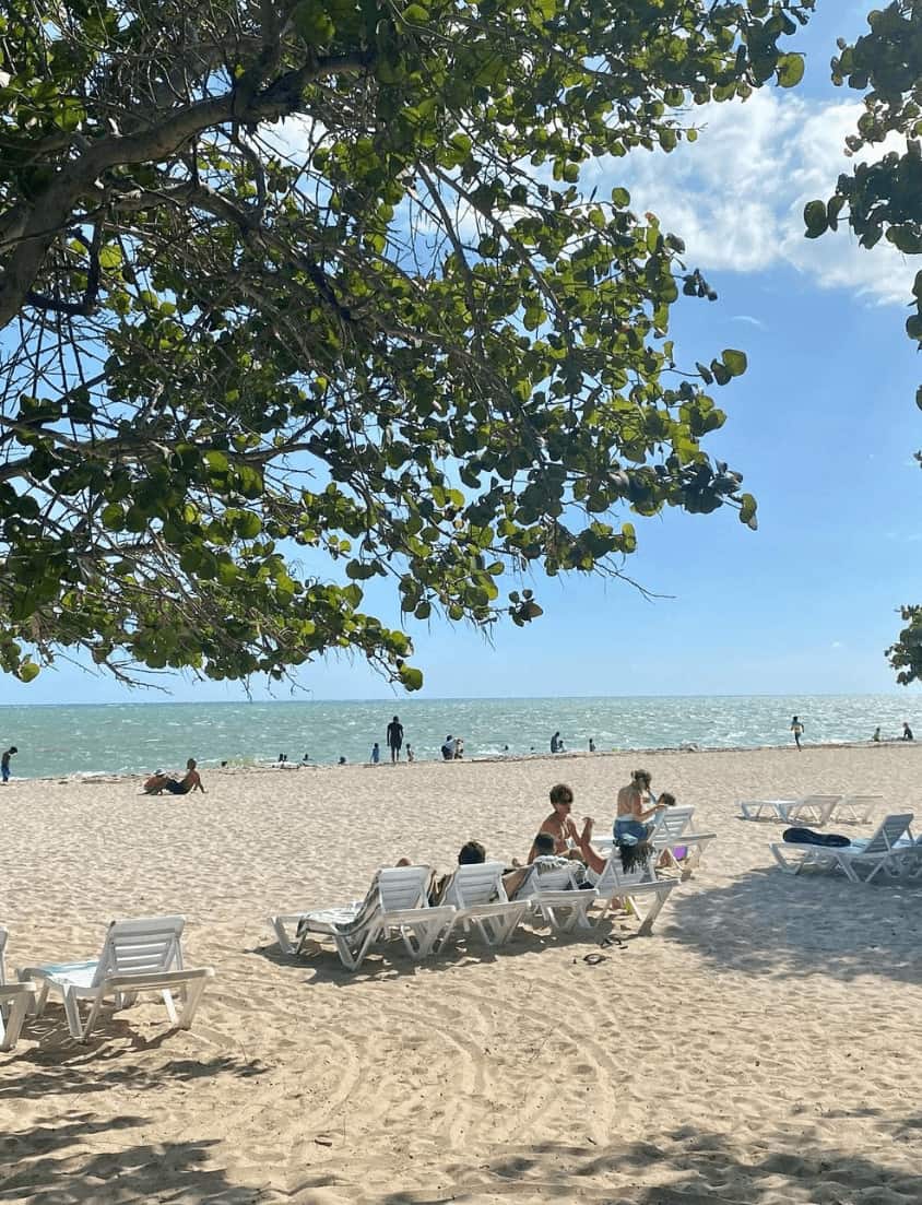 people relaxing on Fort Clarence Beach Kingston Jamaica