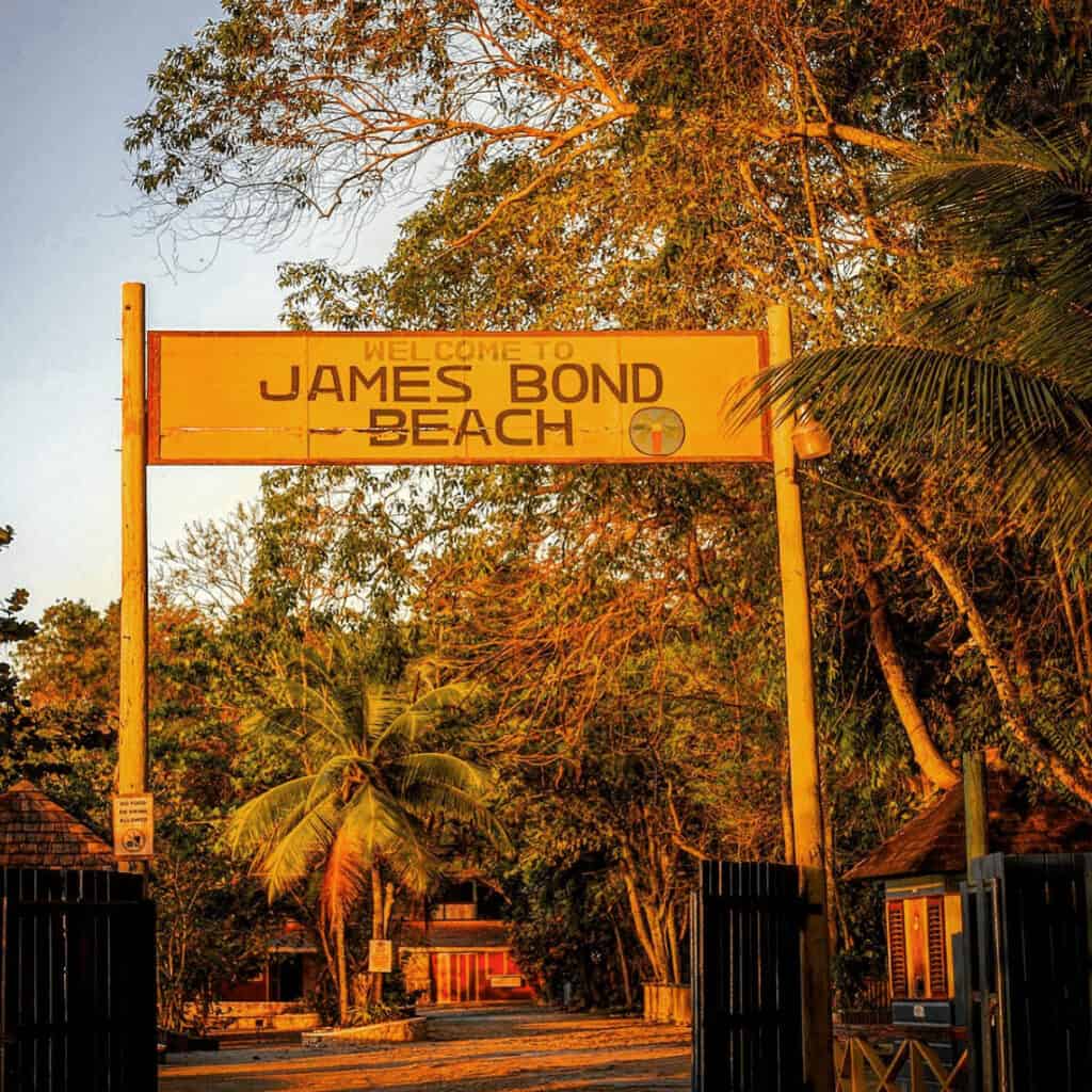 welcome sign of James Bond Beach in Ocho Rios Jamaica