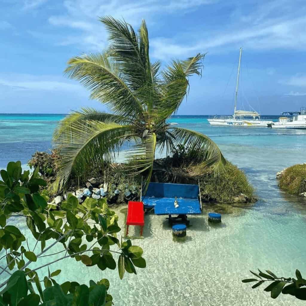 Mahogany Beach Ocho Rios sit in the middle of the water at Mahogany Beach Ocho Rios