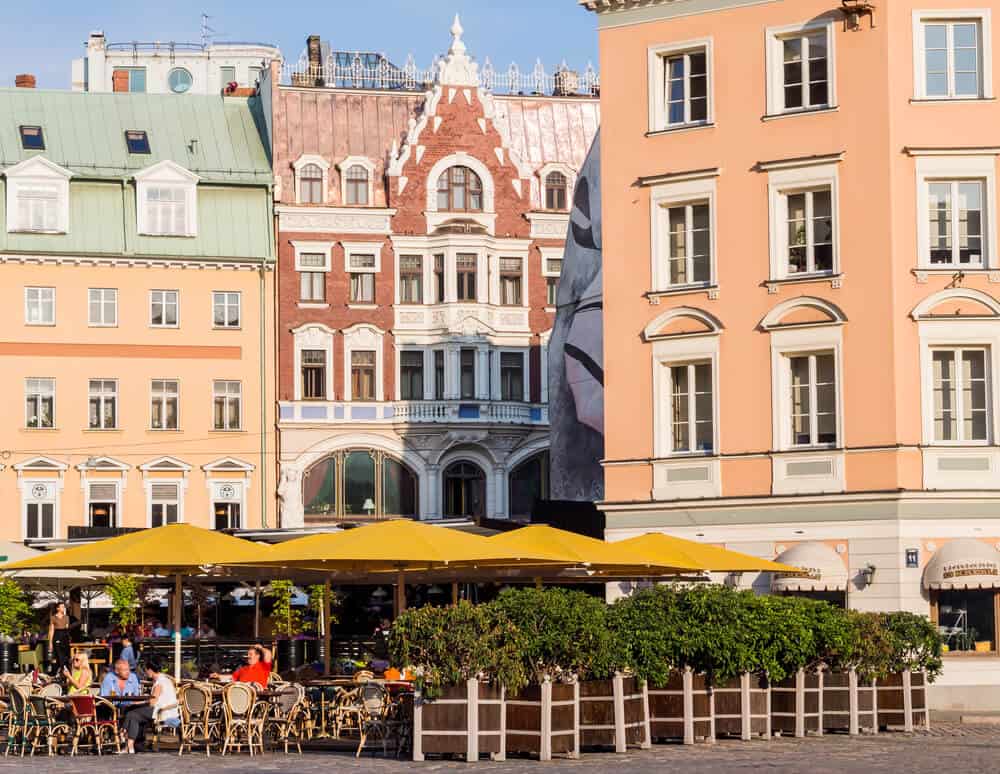 Dome square in the Old Town of Riga