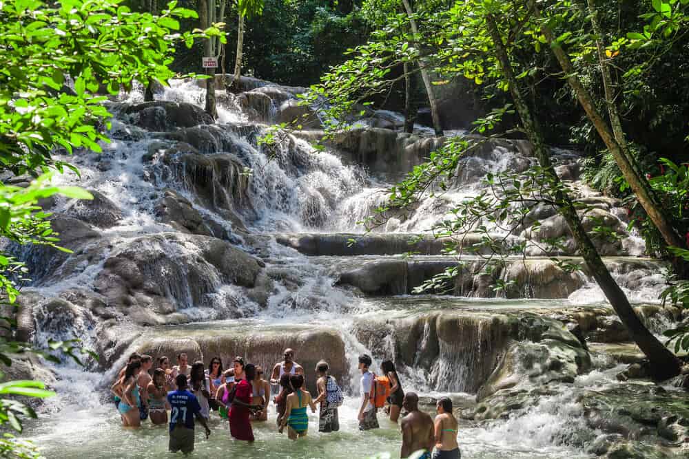 Dunns River Falls in Ocho Rios in Jamaica