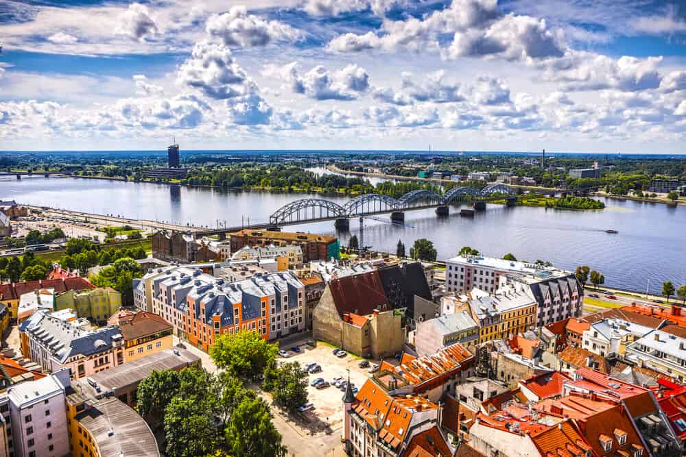 Old European city of Riga view from the top