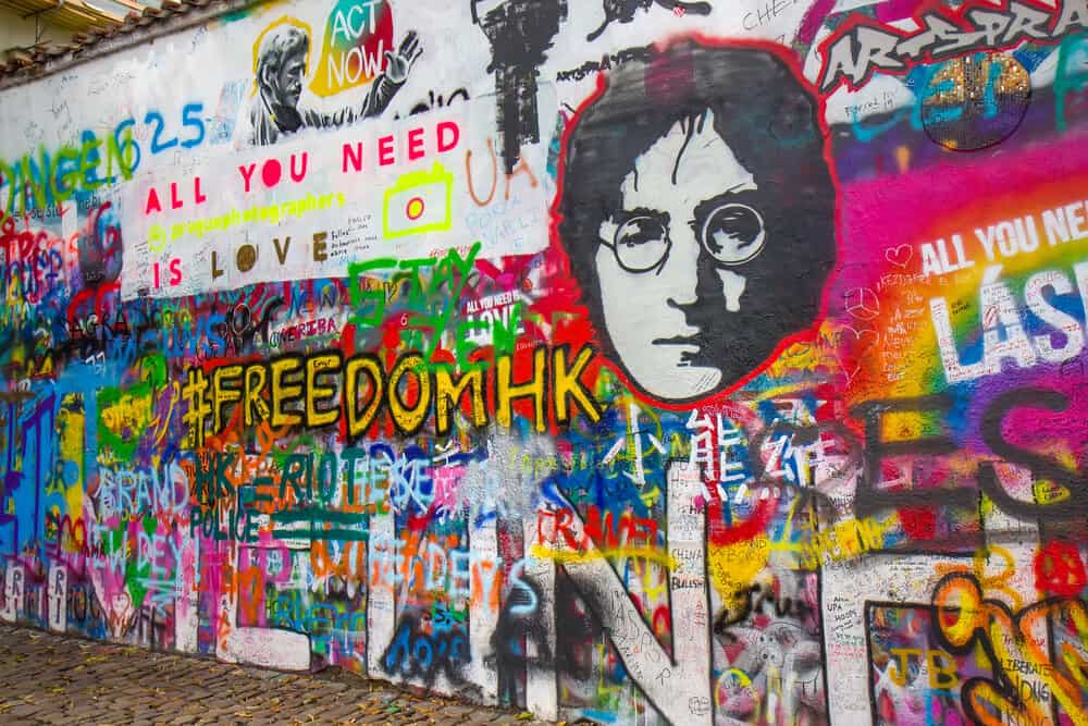 John Lennon Wall in Prague Czech Republic John Lennon Wall in Prague Czech Republic