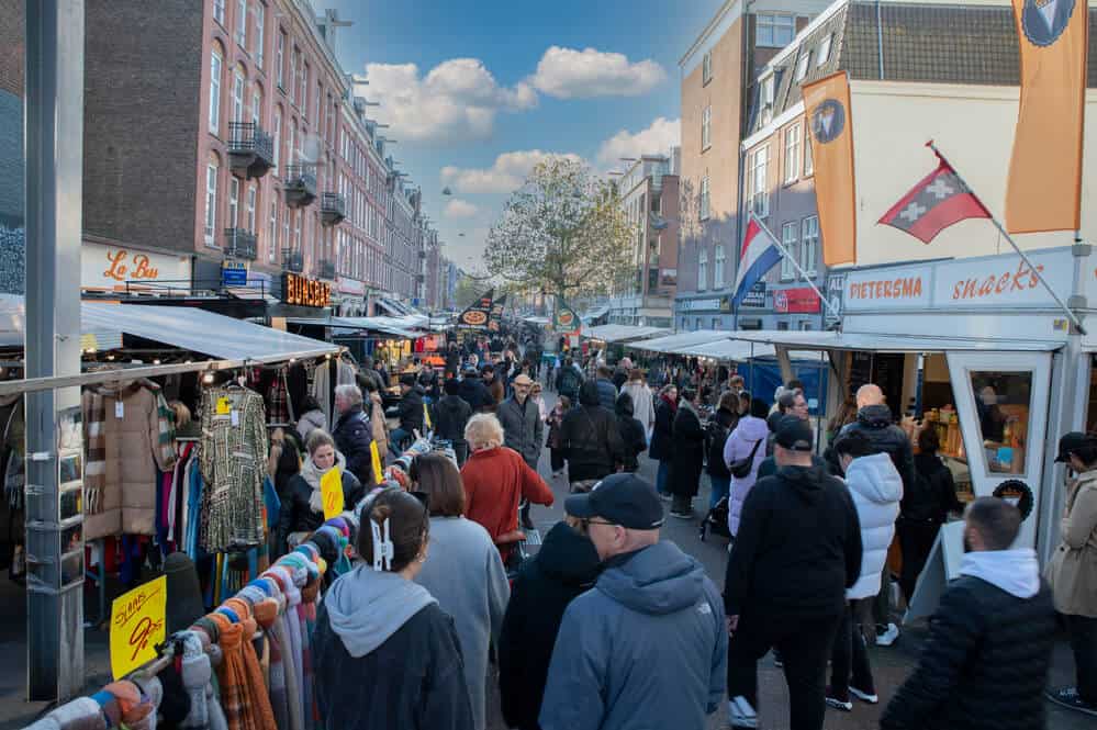 People At The Albert Cuyp Market At Amsterdam Netherlands People At The Albert Cuyp Market At Amsterdam Netherlands