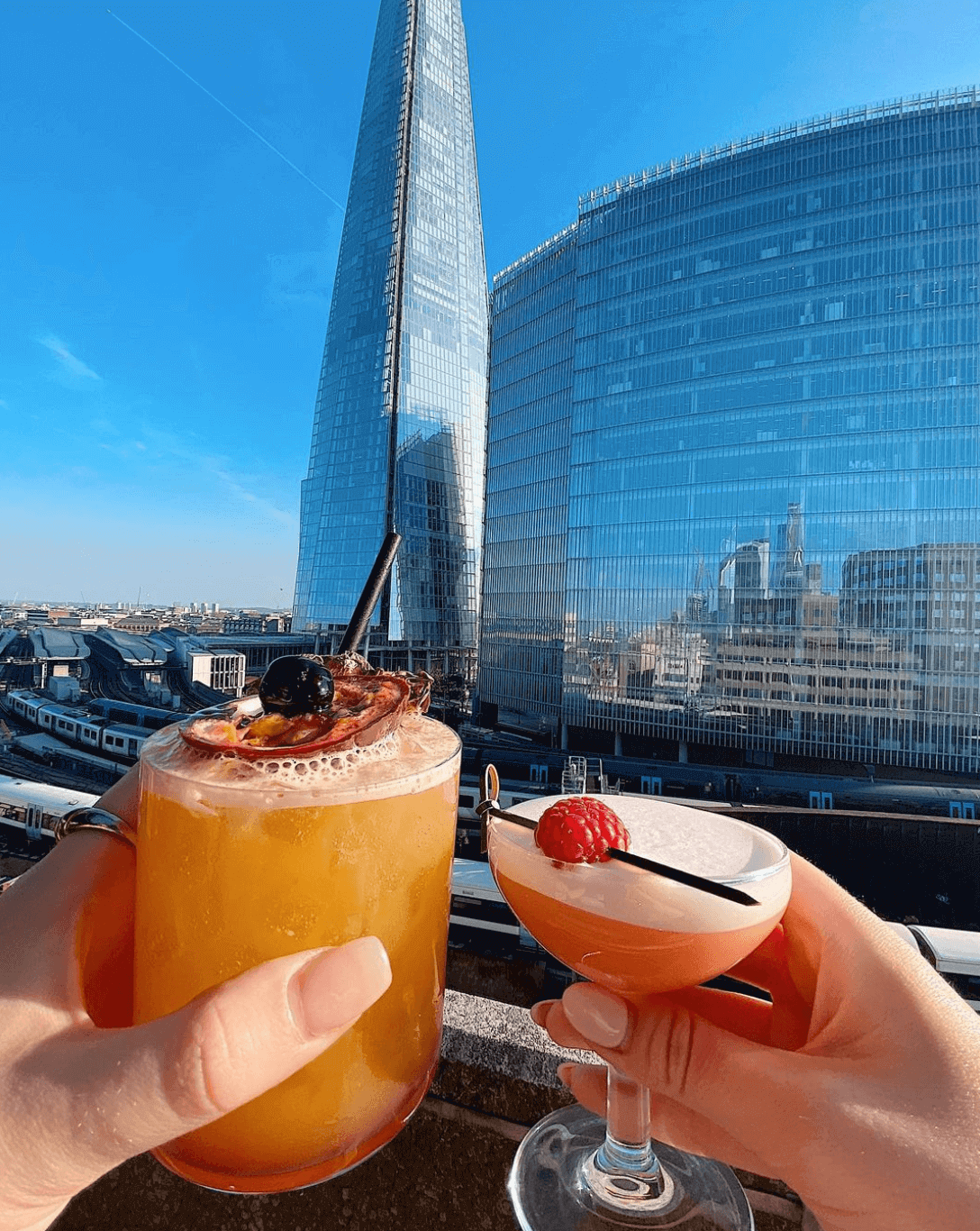 London Bridge Rooftop London Bridge Rooftop with view of the Shard and fruit cocktails