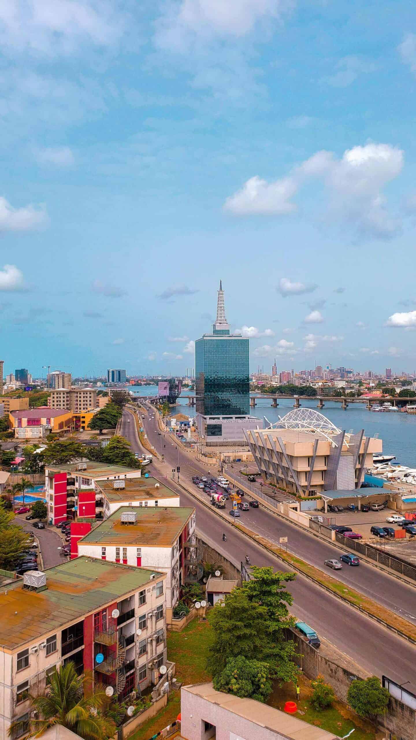 Arial view of Lagos, Nigeria in one of the best African diaspora travel destinations