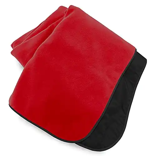 Mambe Extreme Weather Outdoor Blanket Red, Large - 100% Waterproof and Windproof - Machine Washable Fleece and Nylon Throw for Activities Like Picnics, Camping, and Beach