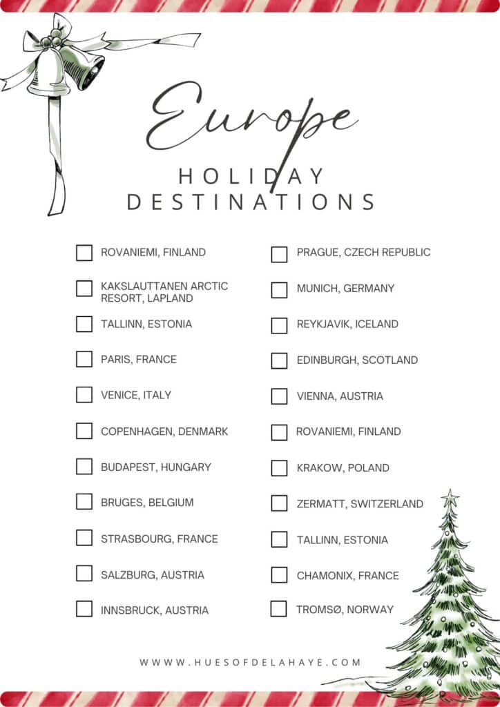 europe holiday destinations