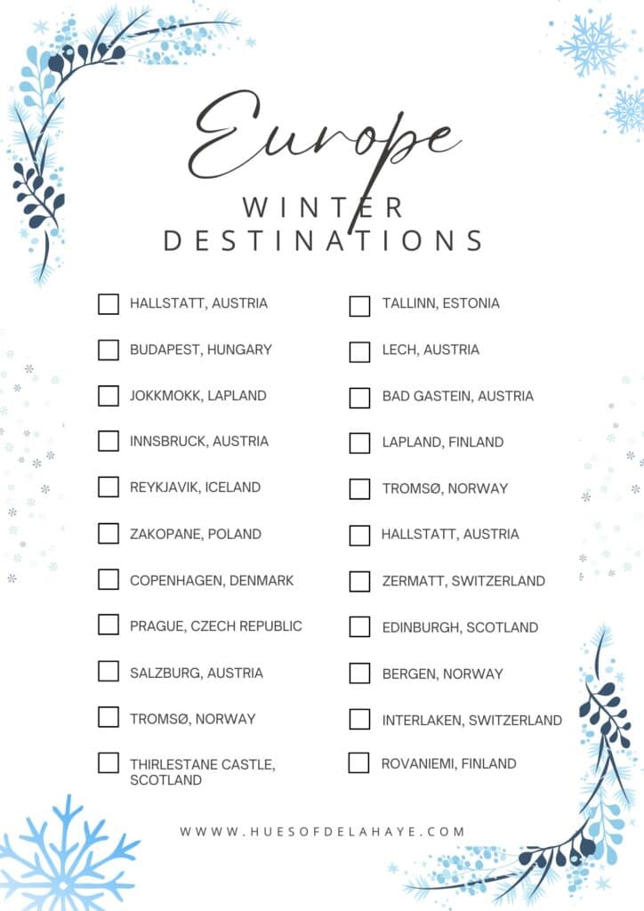 europe winter destinations