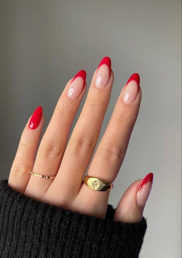 french tip nails for valentines day 1