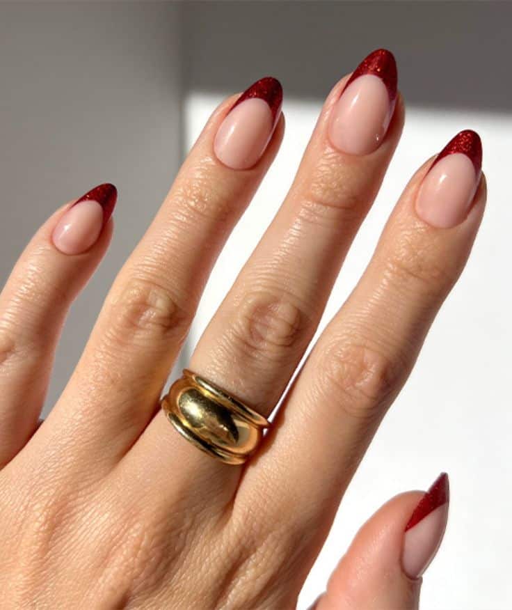 french tip nails for valentines day 10