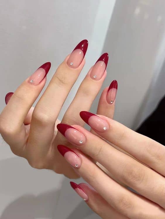 french tip nails for valentines day 13