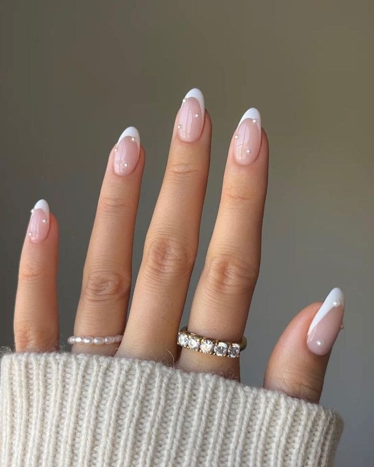 french tip nails for valentines day 2