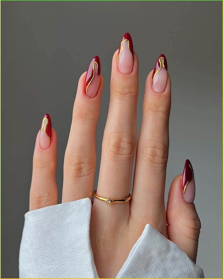 french tip nails for valentines day 8