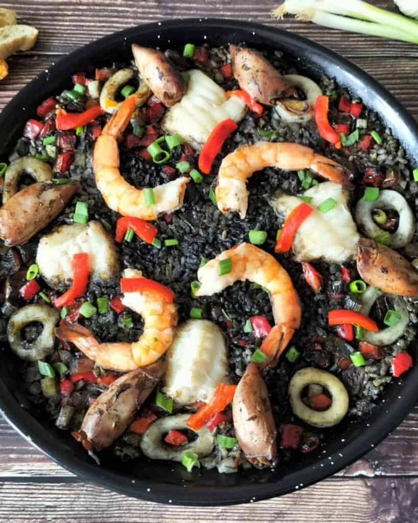 19 spanish easter recipes black rice paella with monkfish