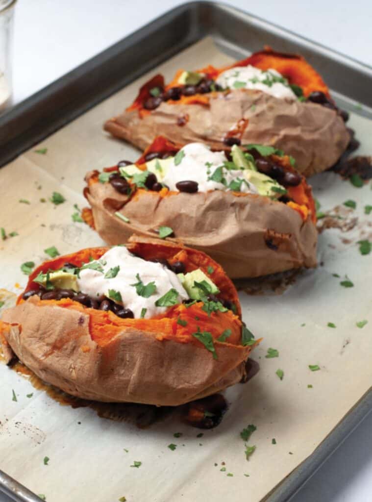 2 vegetarian mexican recipes black bean stuffed sweet potatoes