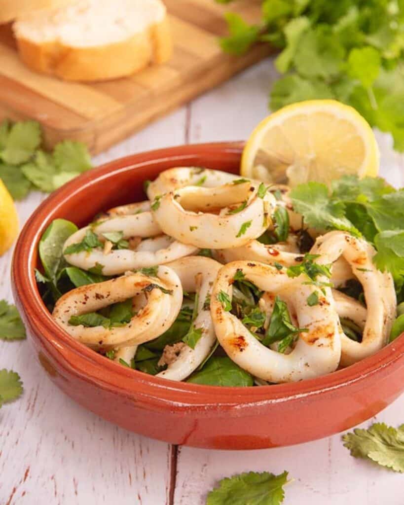 22 italian easter recipes grilled calamari with lemon and cilantro