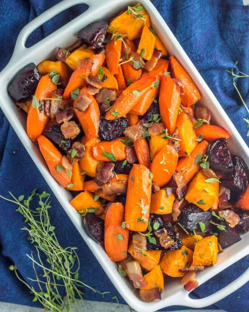 23 Irish Easter Recipes Honey Thyme Roasted Root Vegetables with Bacon