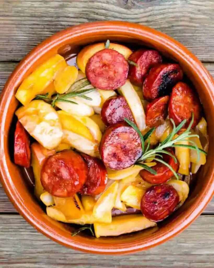 7 spanish easter recipes chorizo in cider with apple
