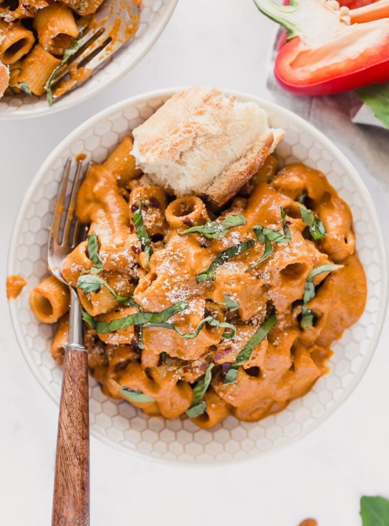 1 Vegan Italian Recipes Vegan Roasted Red Pepper Pasta