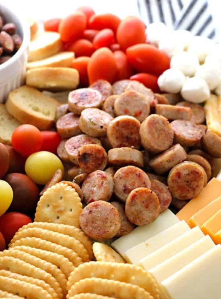 chicken sausage charcuterie board