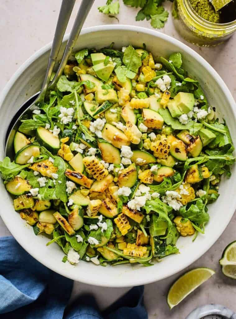 grilled corn and zucchini salad