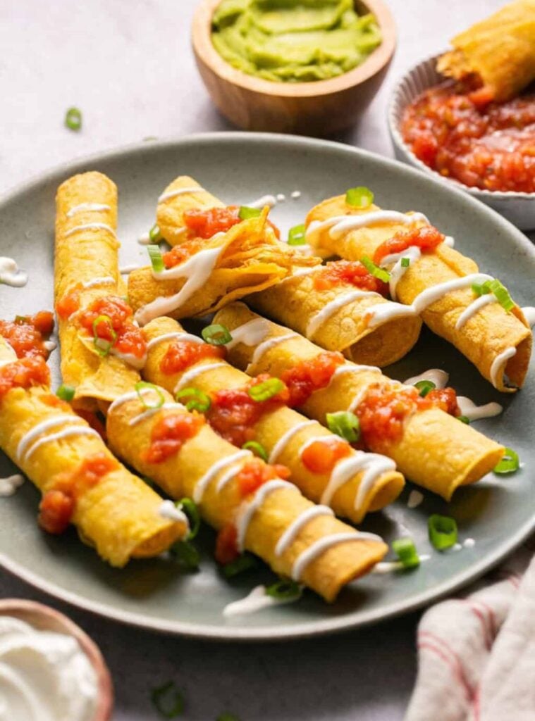 air fried chicken taquitos