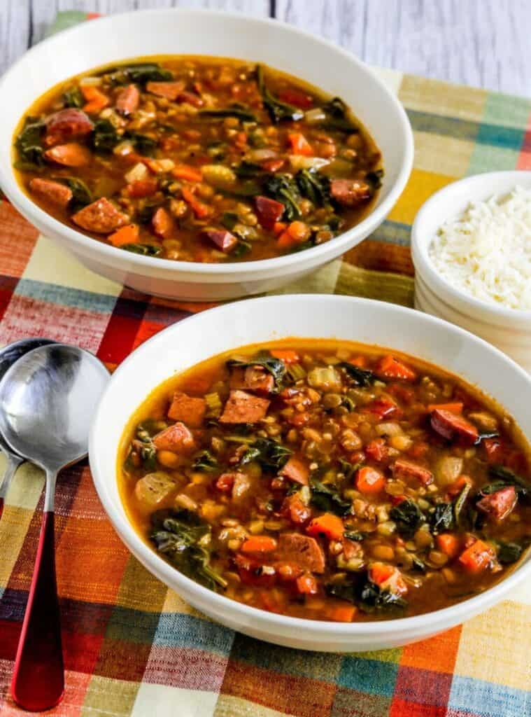 lentil sausage spinach soup