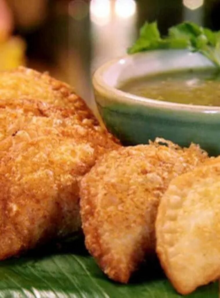 spicy chicken empanadas with orange salsa verde