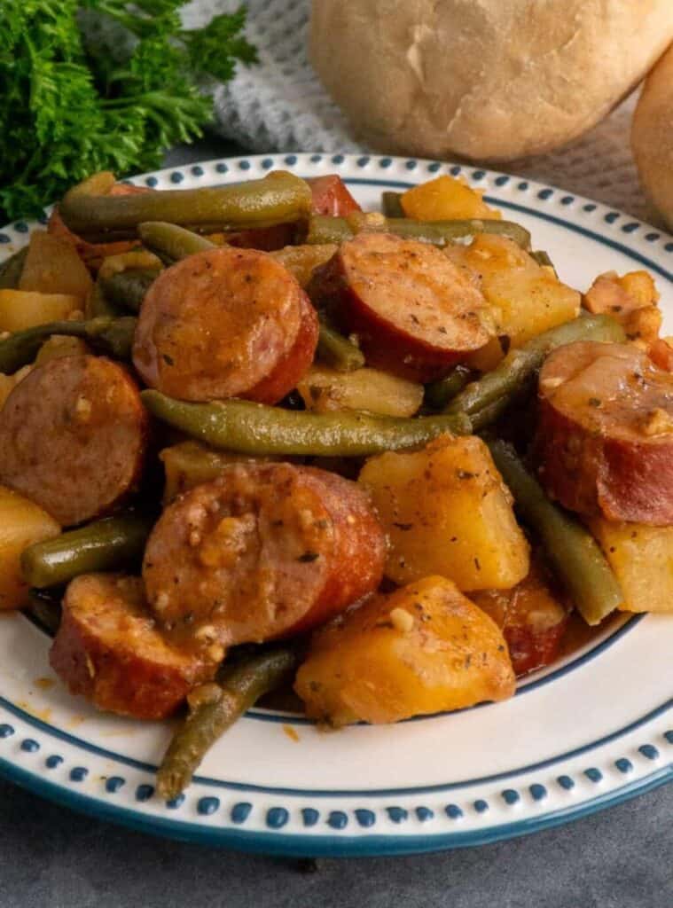 crock pot sausage potatoes and green beans