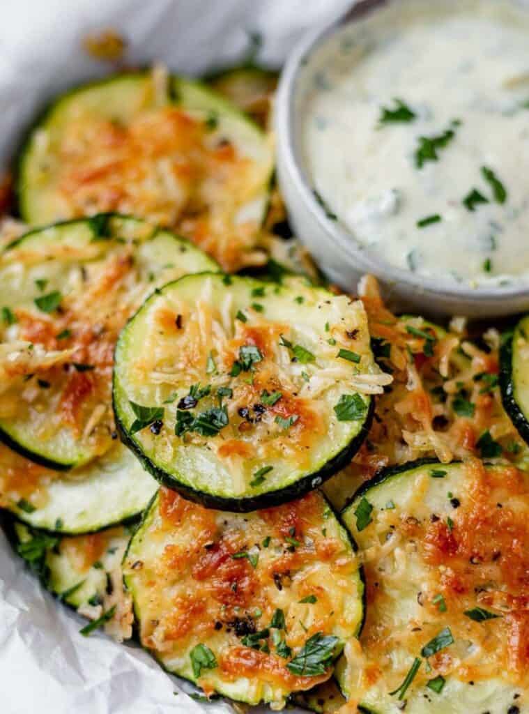 air fried zucchini chips