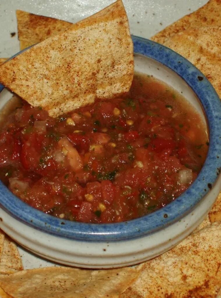 salsa pronto with baked tortilla chips