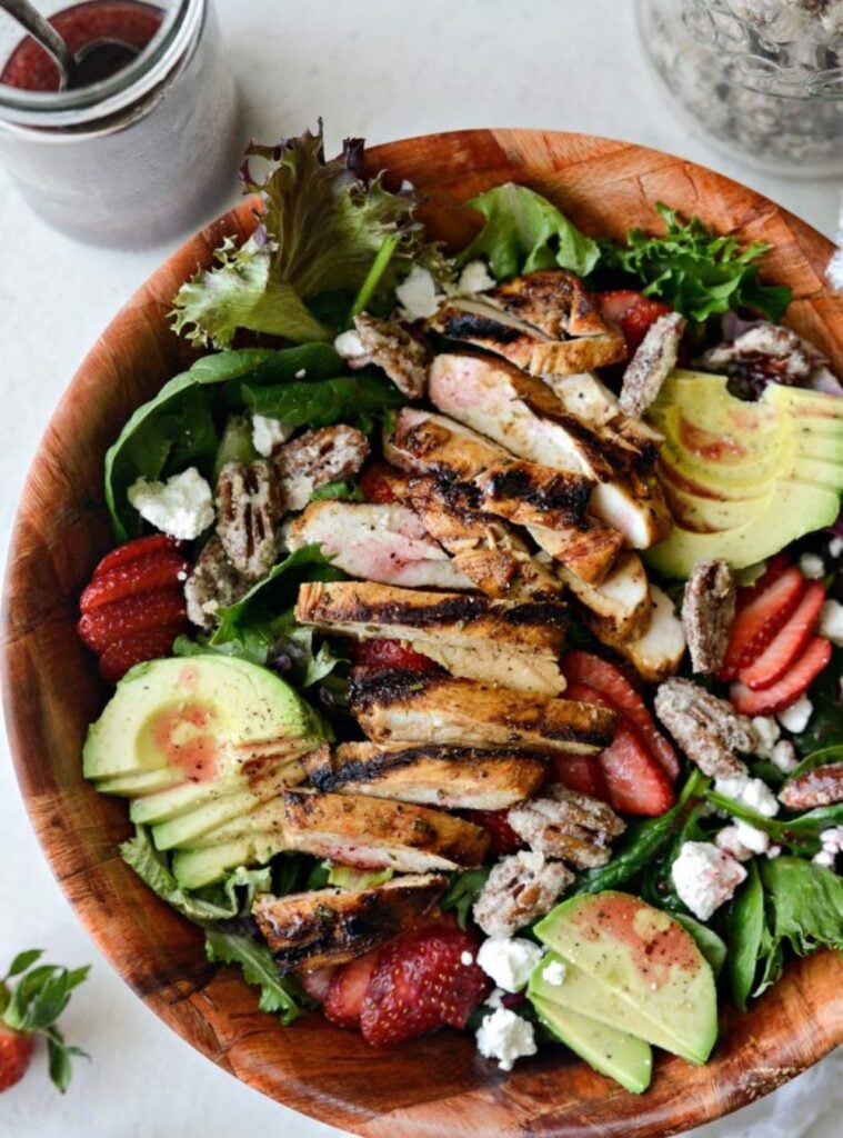 strawberry goat cheese spring salad