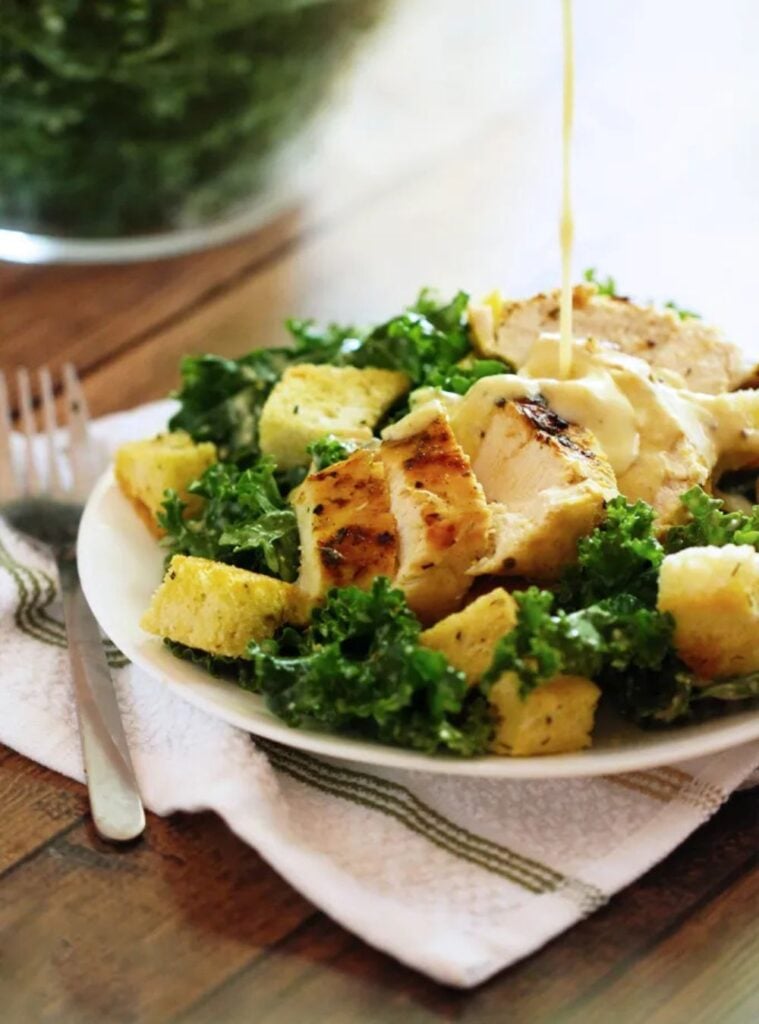 grilled chicken kale caesar salad