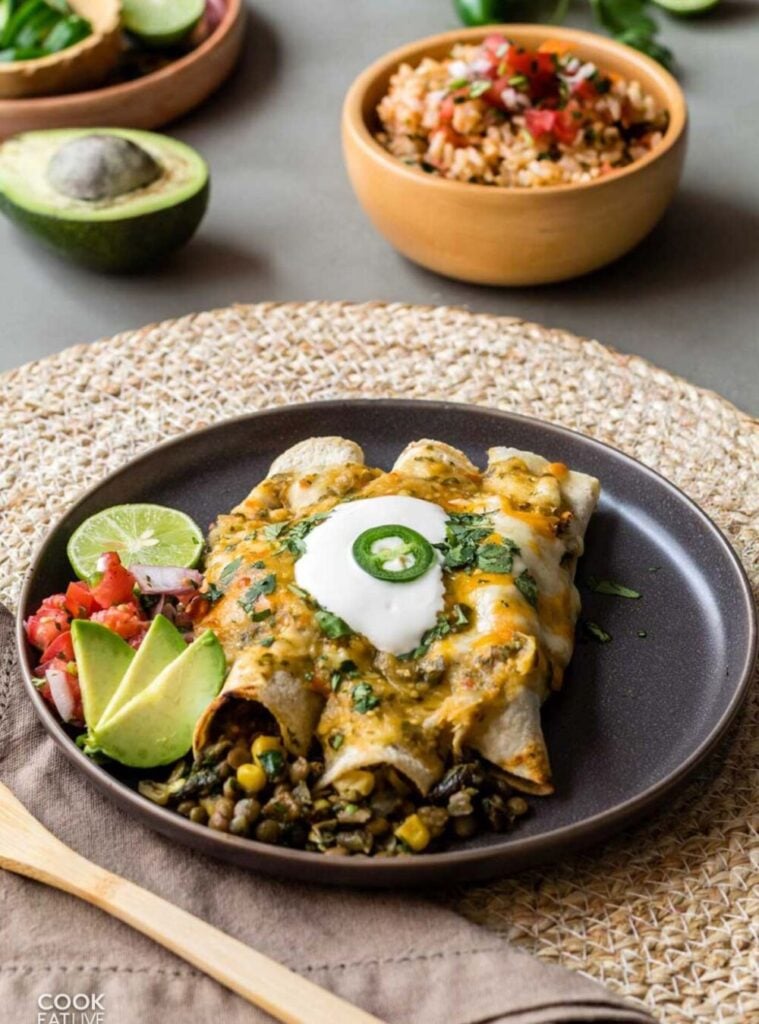 vegetarian green chile enchilada
