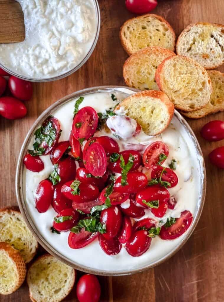 whipped cottage cheese caprese 