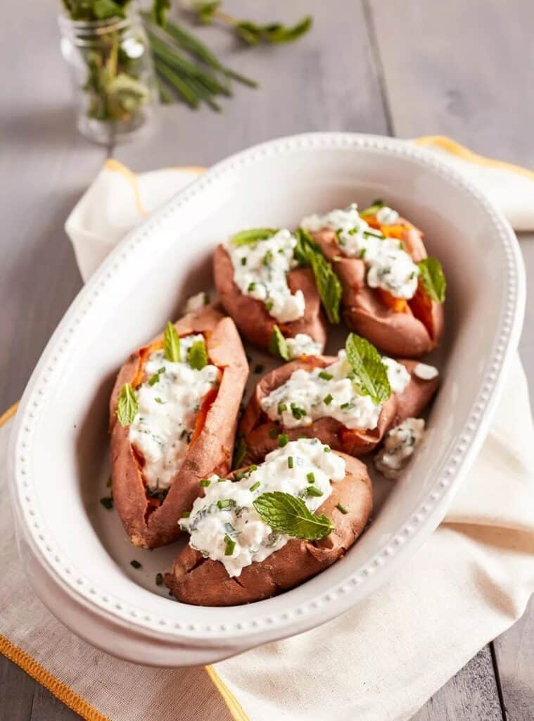 cottage cheese stuffed sweet potates