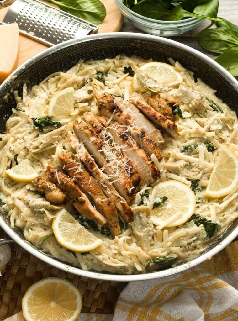 lemon chicken pasta with cottage cheese