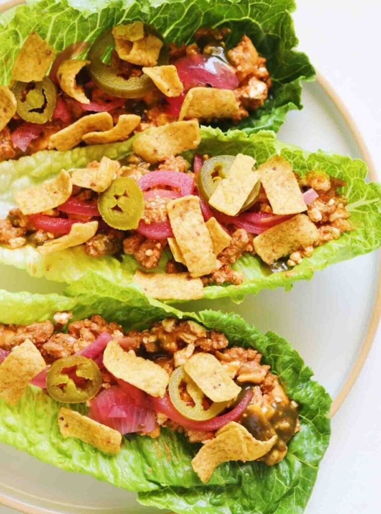 cottage cheese walking taco lettuce wraps