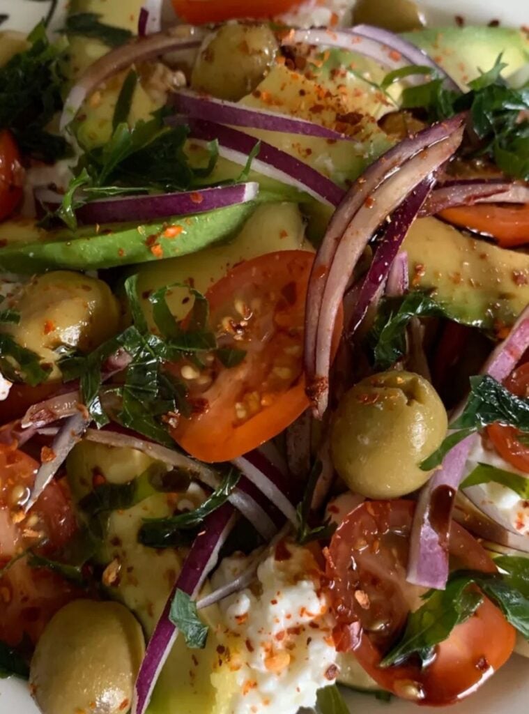 roasted vegetables with cottage cheese